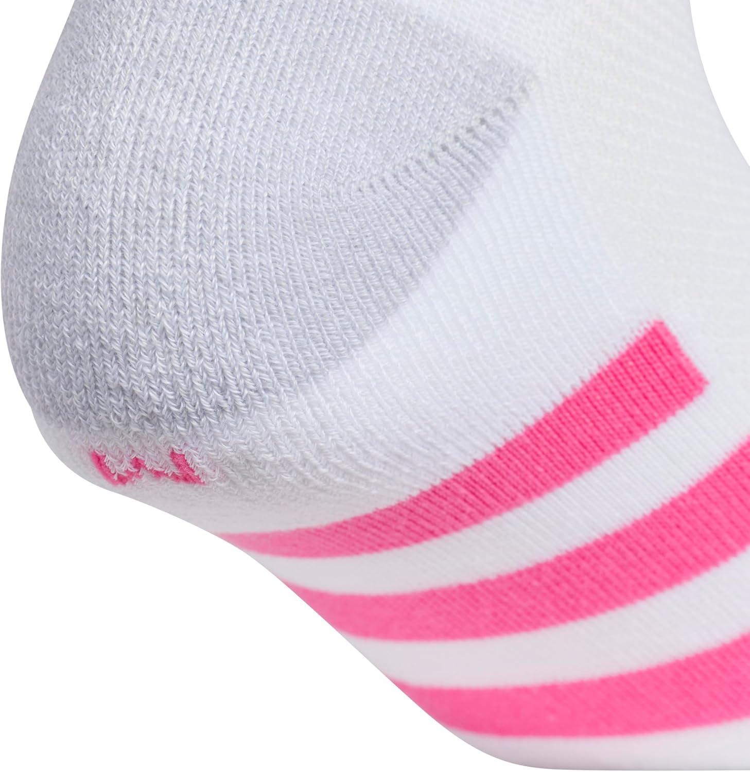 image:imageadidas Unisex Kids Cushioned Quarter Ankle Socks for Boys and Girls 6 Pairs Durable amp ComfortableGirlsWhiteClear Onix GreyPulse Magenta Pink