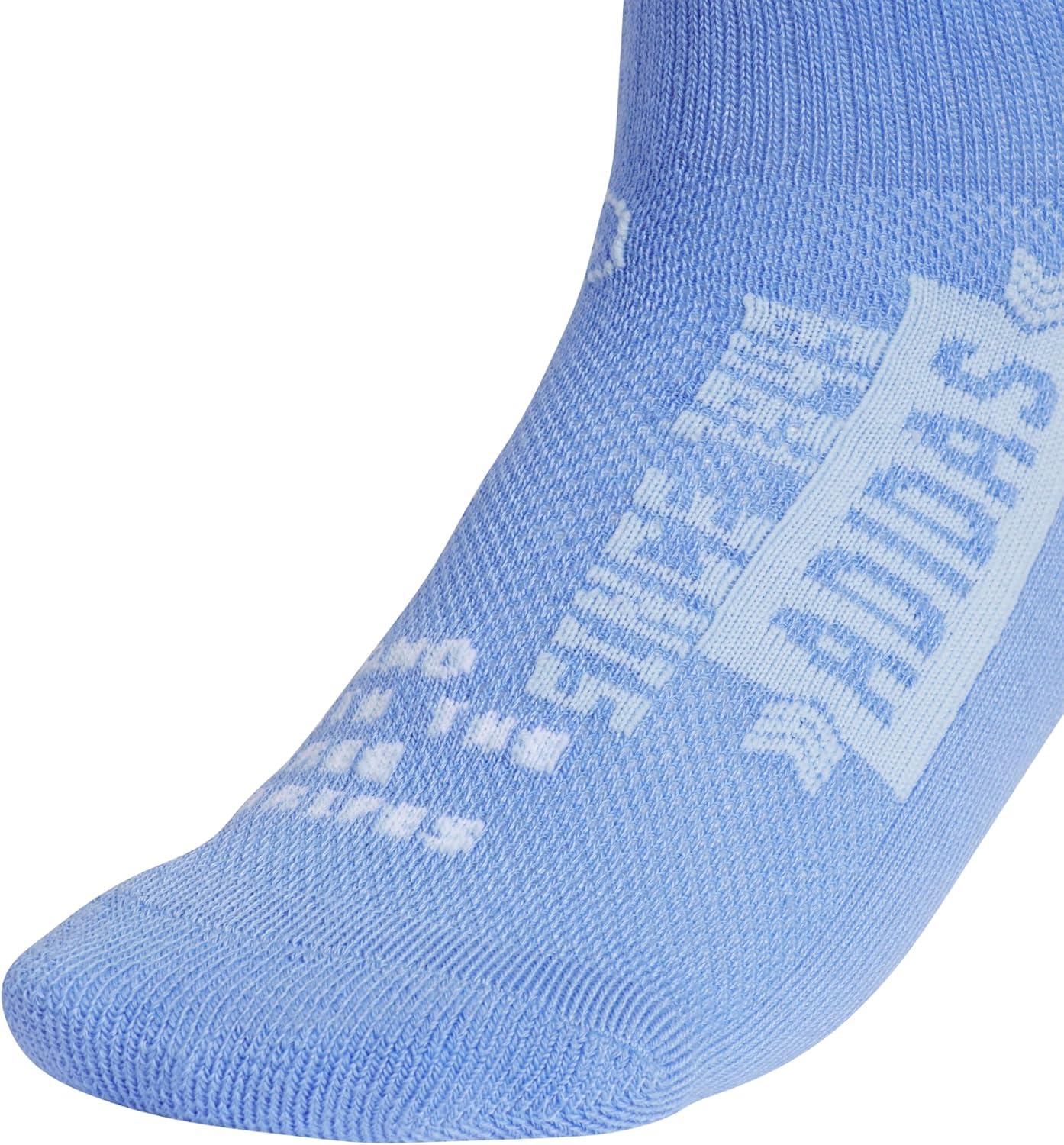 image:imageadidas Unisex Kids Cushioned Quarter Ankle Socks for Boys and Girls 6 Pairs Durable amp ComfortableGraphicBlue FusionWhiteGlow Blue