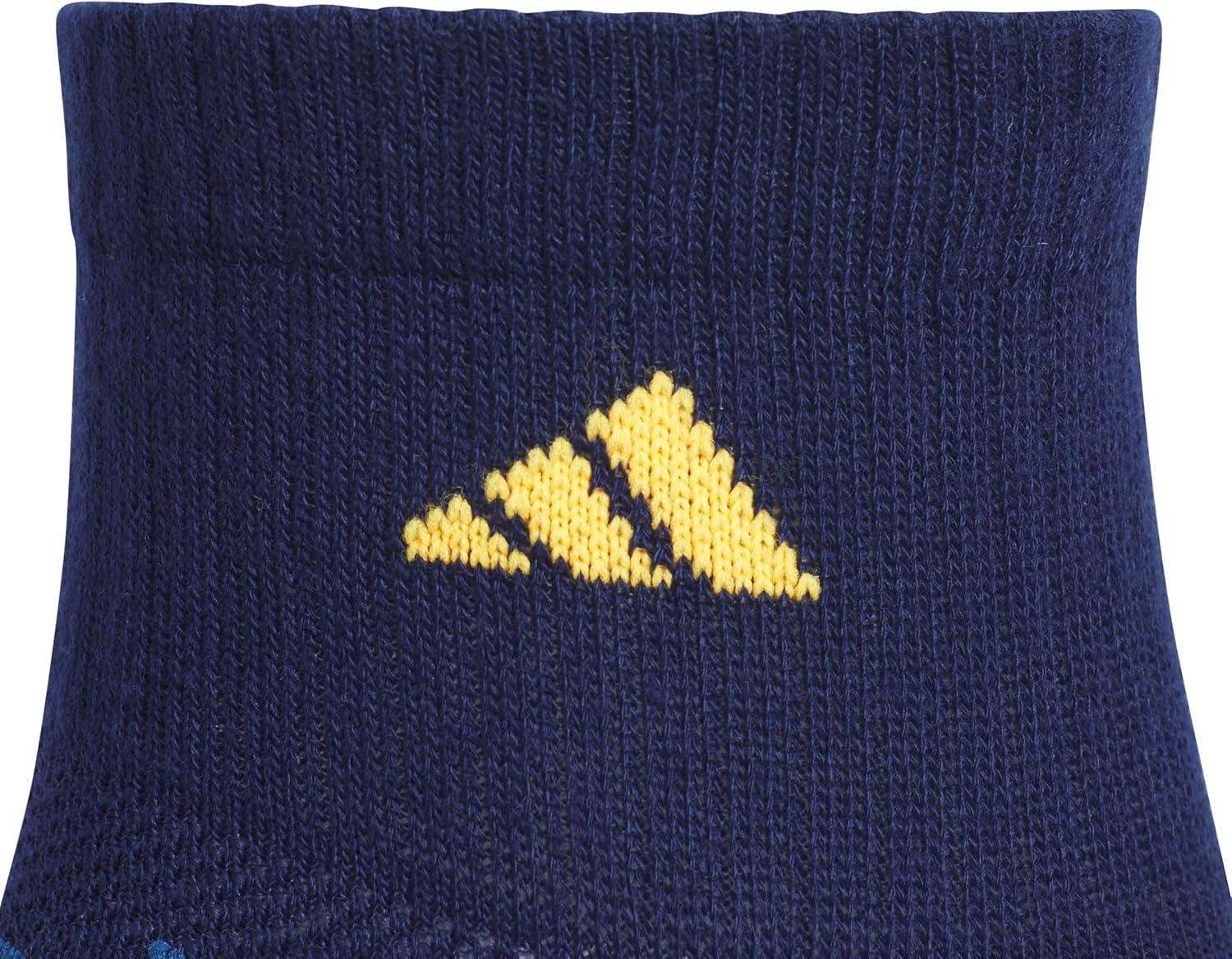 image:imageadidas Unisex Kids Cushioned Quarter Ankle Socks for Boys and Girls 6 Pairs Durable amp ComfortableGraphicDark BlueHeather GreyLucid Tangerine Orange