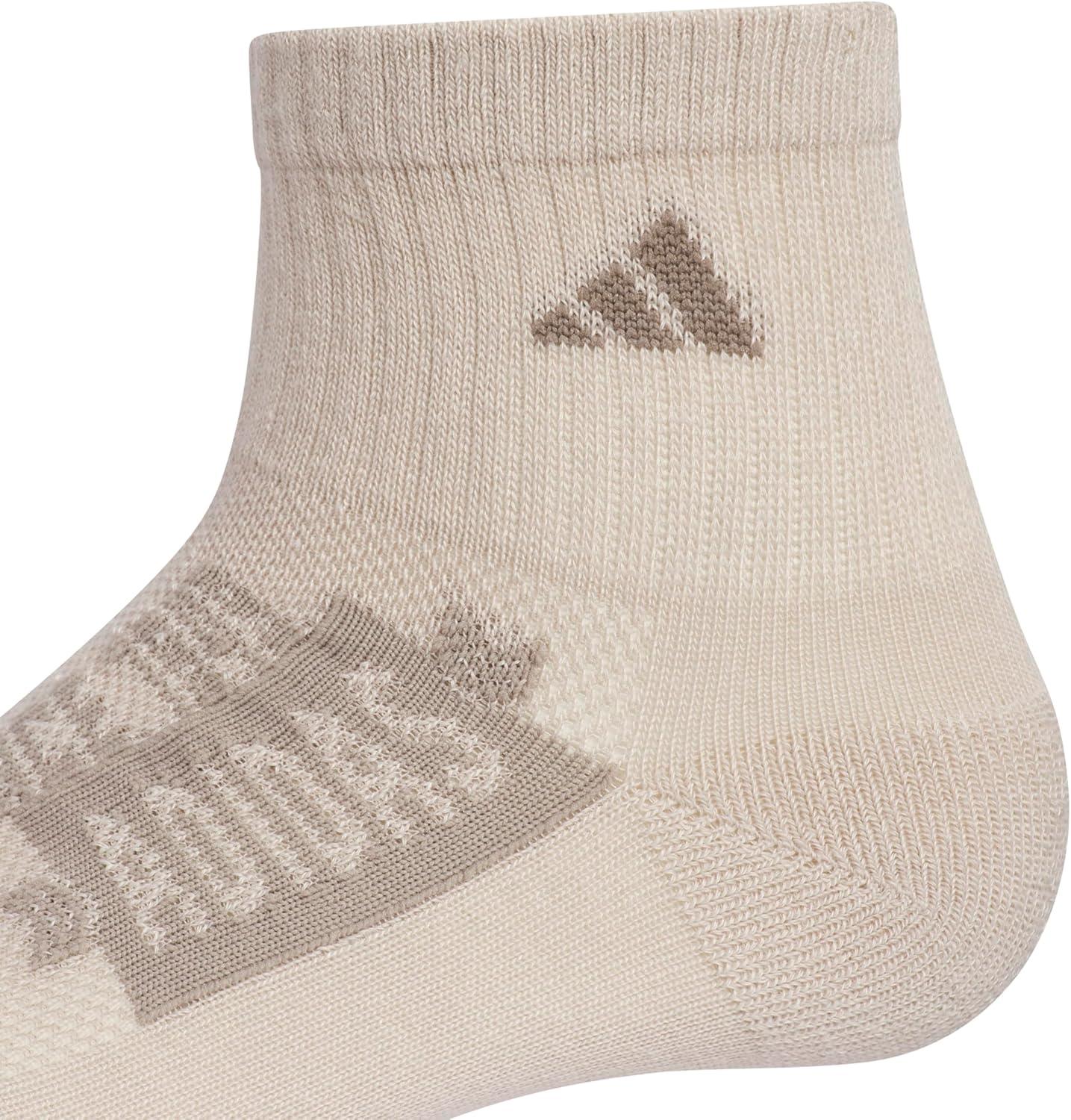 image:imageadidas Unisex Kids Cushioned Quarter Ankle Socks for Boys and Girls 6 Pairs Durable amp ComfortableGraphicWonder BeigeWhiteEarth Strata Brown