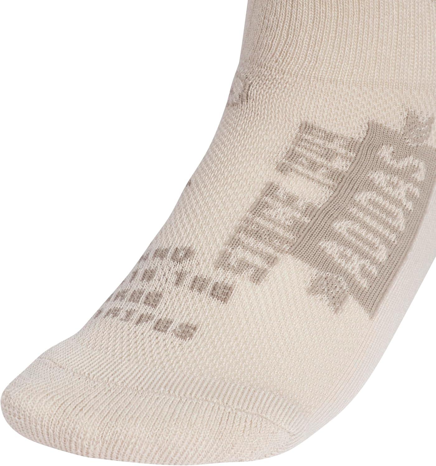 image:imageadidas Unisex Kids Cushioned Quarter Ankle Socks for Boys and Girls 6 Pairs Durable amp ComfortableGraphicWonder BeigeWhiteEarth Strata Brown