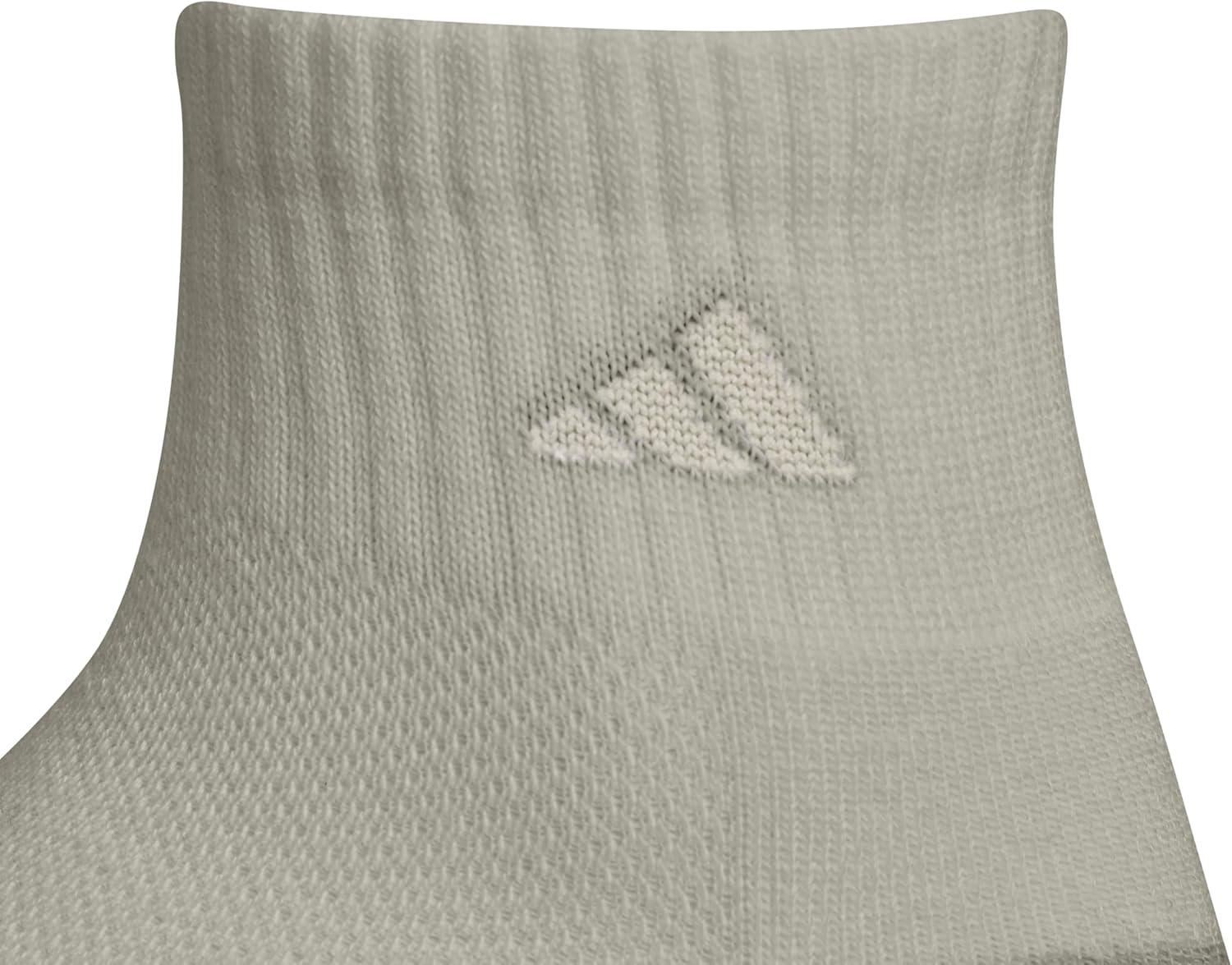 image:imageadidas Unisex Kids Cushioned Quarter Ankle Socks for Boys and Girls 6 Pairs Durable amp ComfortableSilver Pebble GreyPutty GreyWhite