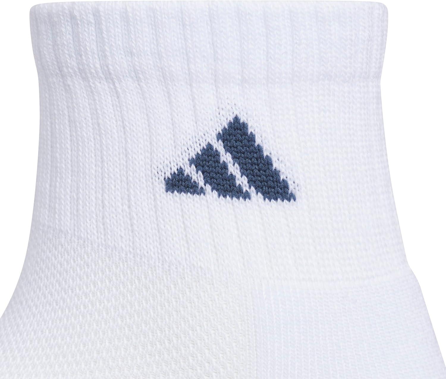 image:imageadidas Unisex Kids Cushioned Quarter Ankle Socks for Boys and Girls 6 Pairs Durable amp ComfortableWhitePure Teal GreenMineral Blue