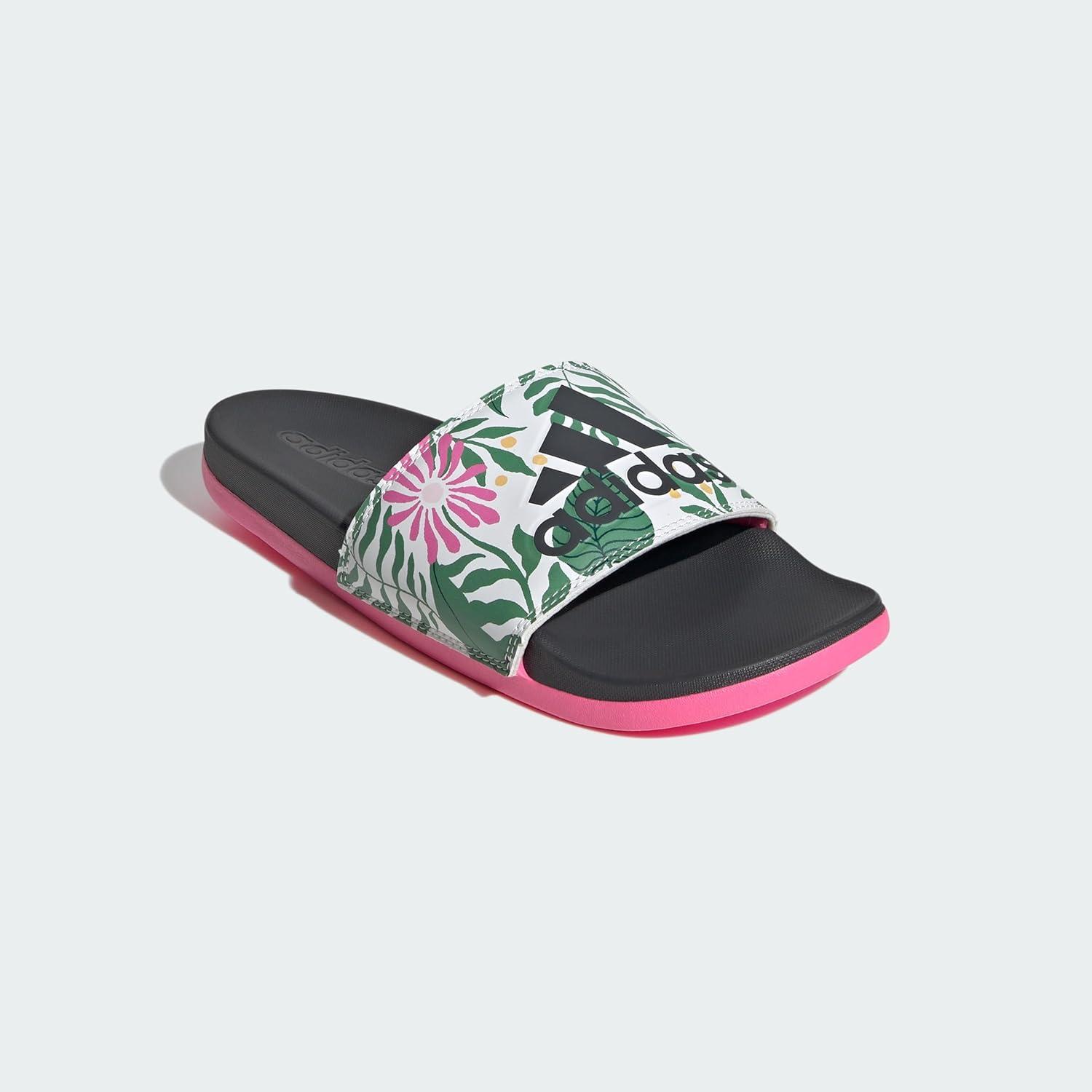 image:imageadidas Womens Adilette Comfort Slide SandalCarbonOff WhiteLucid Pink