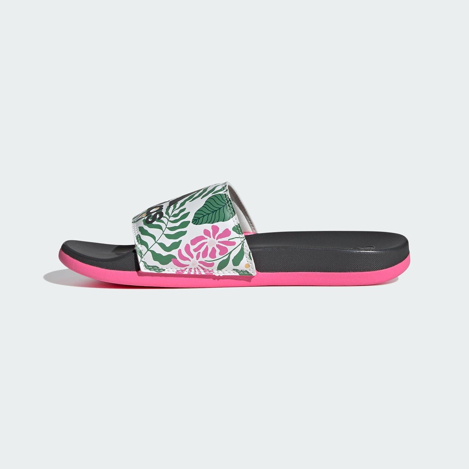 image:imageadidas Womens Adilette Comfort Slide SandalCarbonOff WhiteLucid Pink