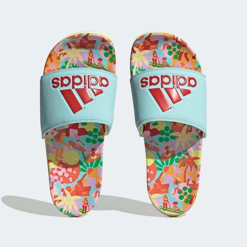 image:imageadidas Womens Adilette Comfort Slide SandalClear AquaLush RedPearl Citrine