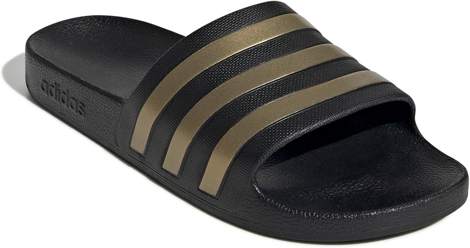 image:imageadidas Womens Adilette Comfort Slide SandalCore Black Gold Metallic Core Black