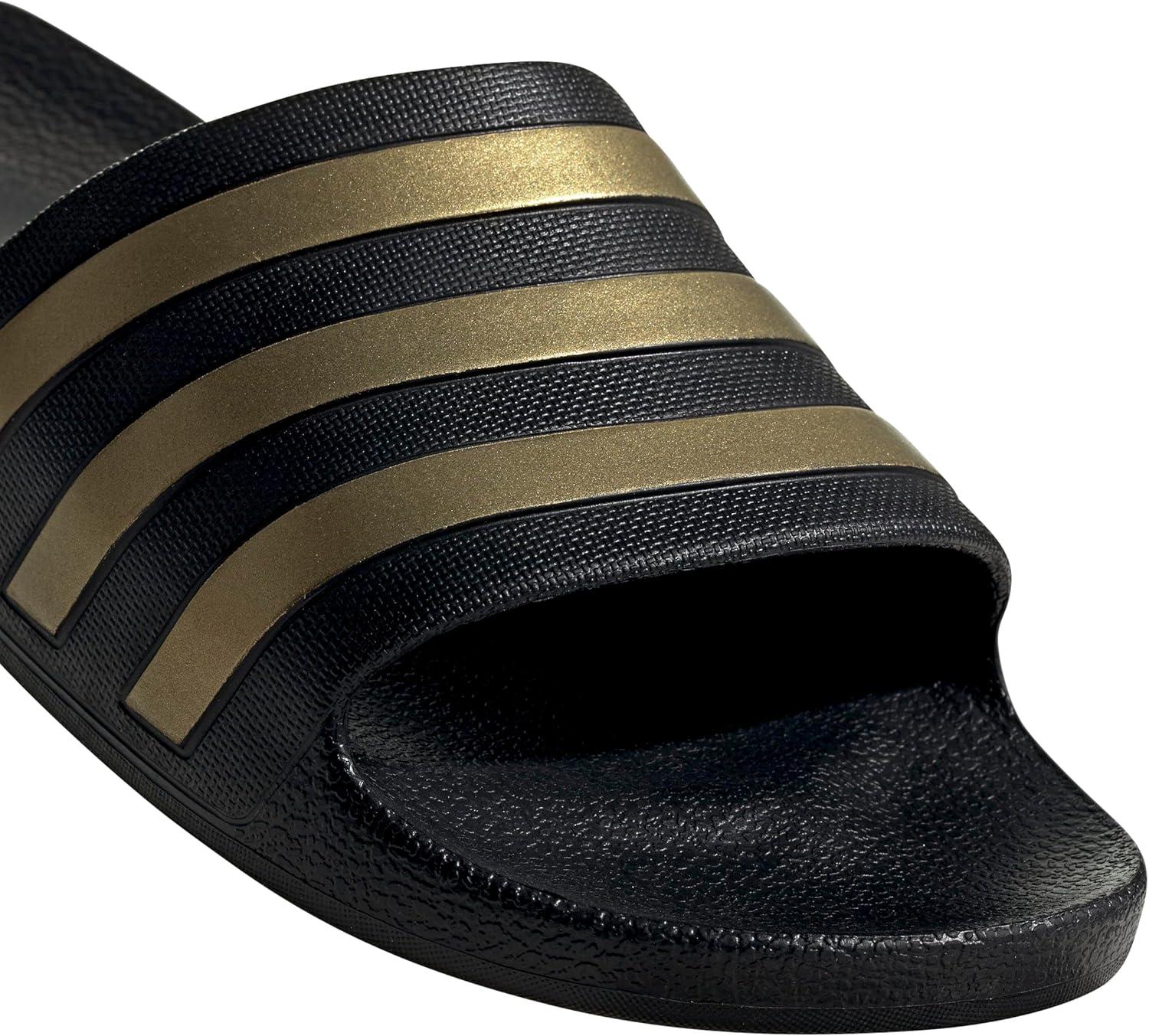 image:imageadidas Womens Adilette Comfort Slide SandalCore Black Gold Metallic Core Black