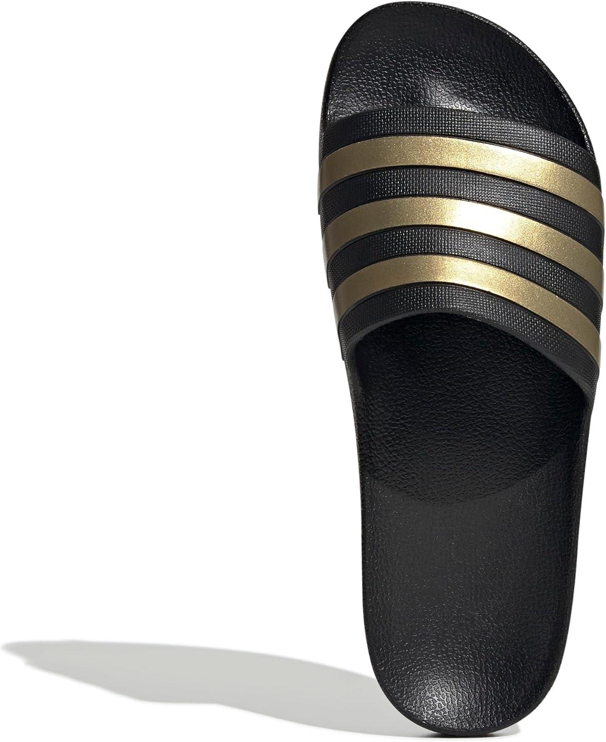 image:imageadidas Womens Adilette Comfort Slide SandalCore Black Gold Metallic Core Black