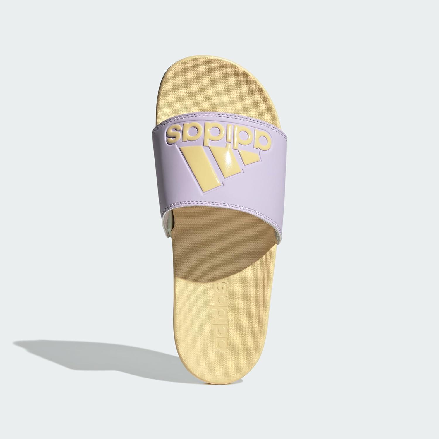 image:imageadidas Womens Adilette Comfort Slide SandalIce LavenderOrange TintLinen Green