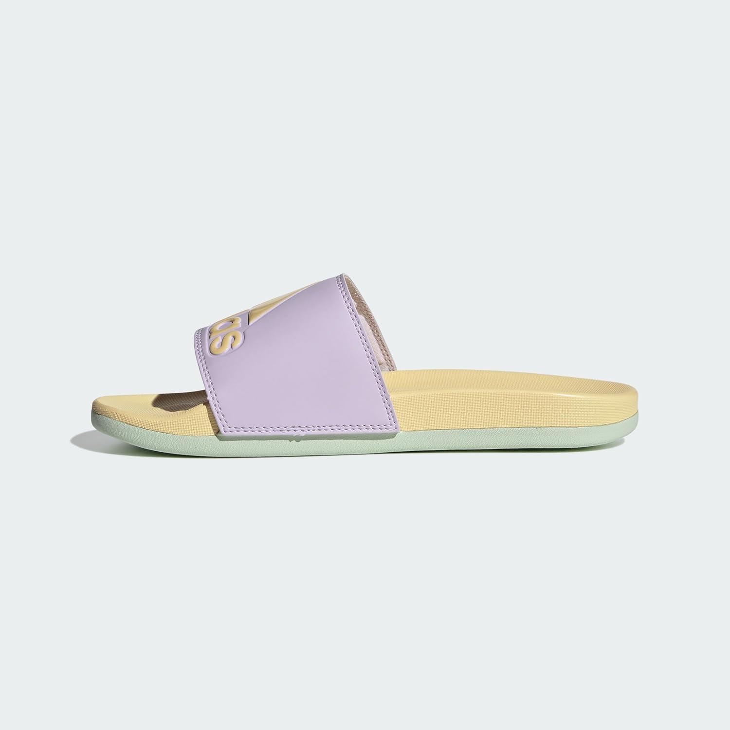 image:imageadidas Womens Adilette Comfort Slide SandalIce LavenderOrange TintLinen Green