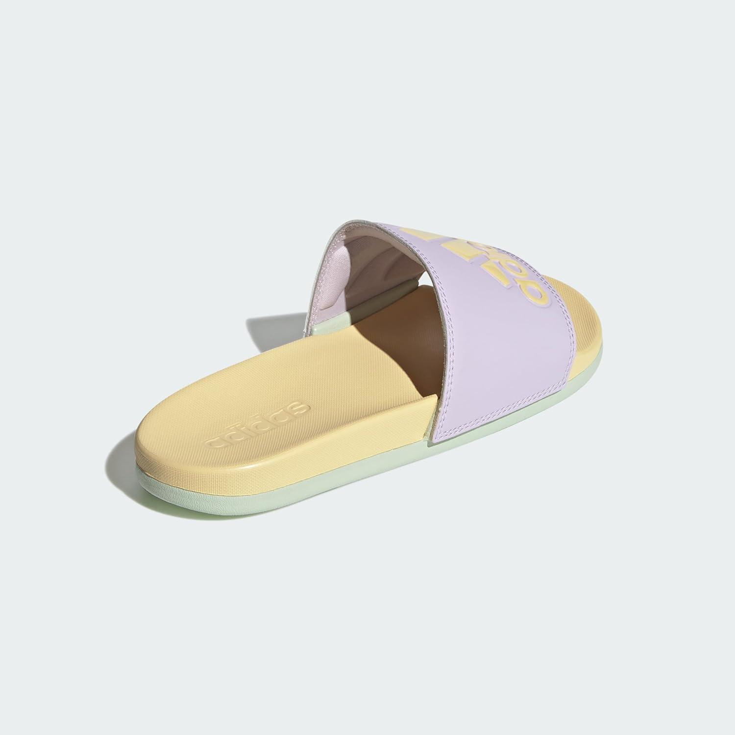 image:imageadidas Womens Adilette Comfort Slide SandalIce LavenderOrange TintLinen Green