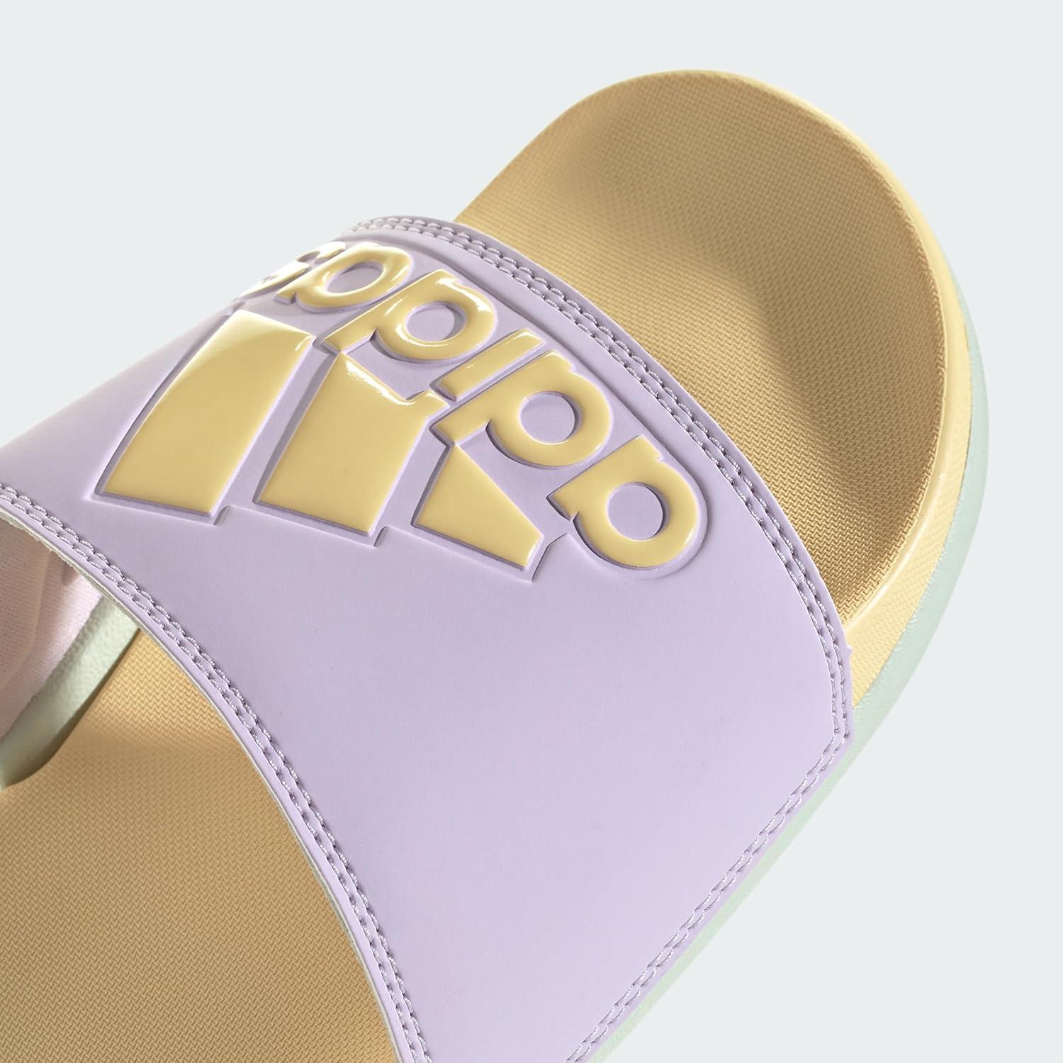 image:imageadidas Womens Adilette Comfort Slide SandalIce LavenderOrange TintLinen Green