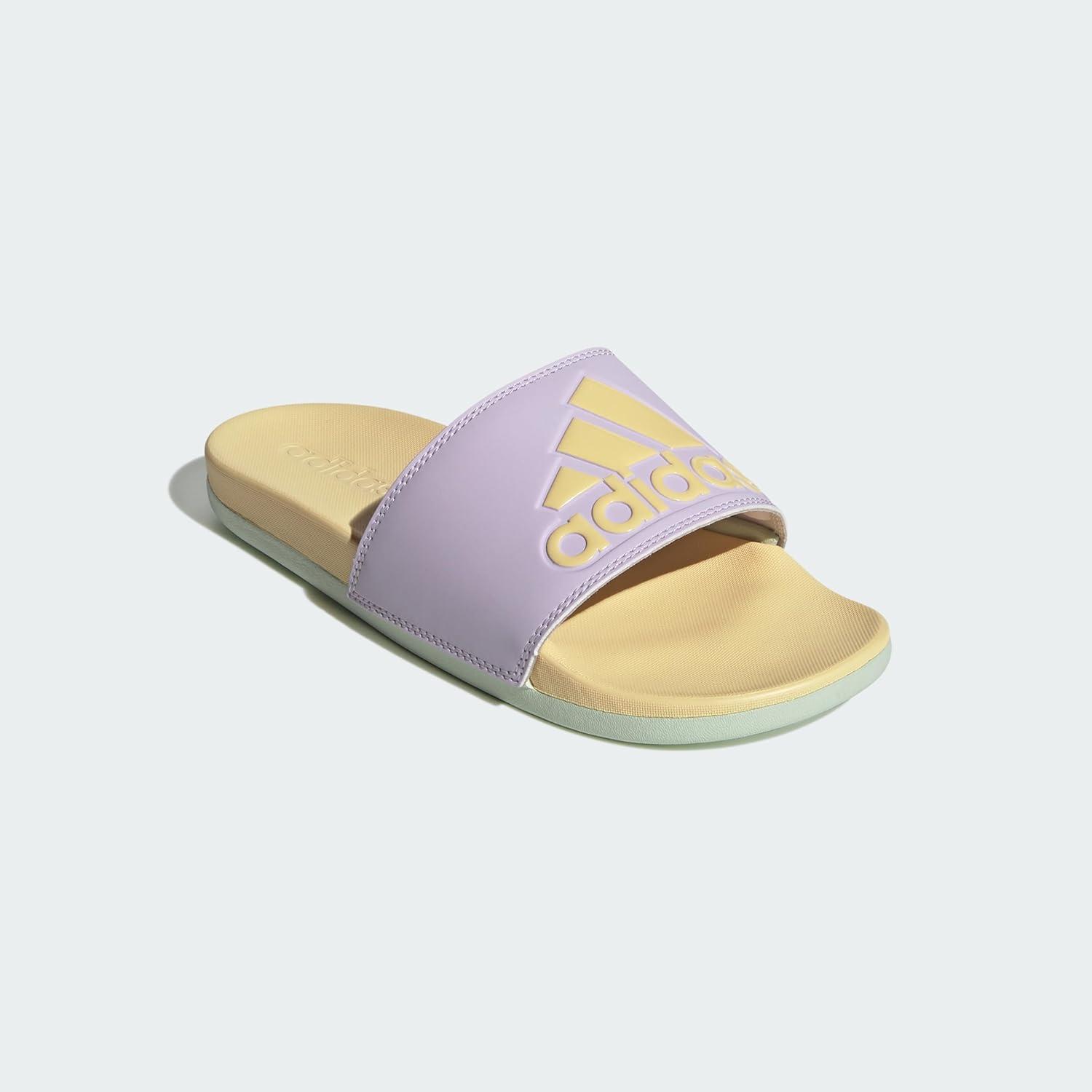 image:imageadidas Womens Adilette Comfort Slide SandalIce LavenderOrange TintLinen Green