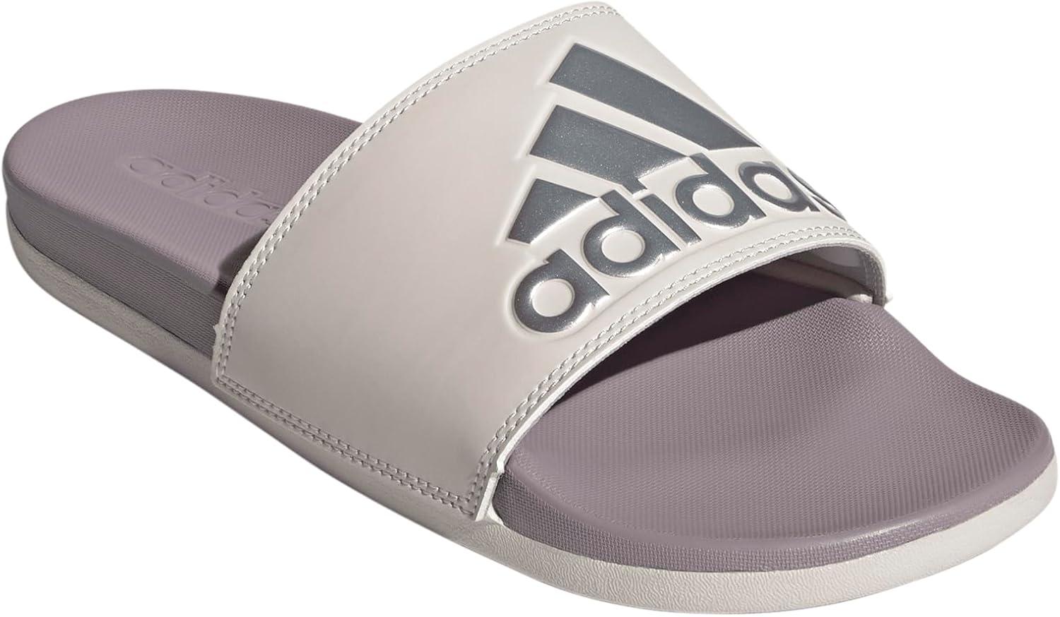 image:imageadidas Womens Adilette Comfort Slide SandalPreloved FigSilver MetallicPutty Mauve