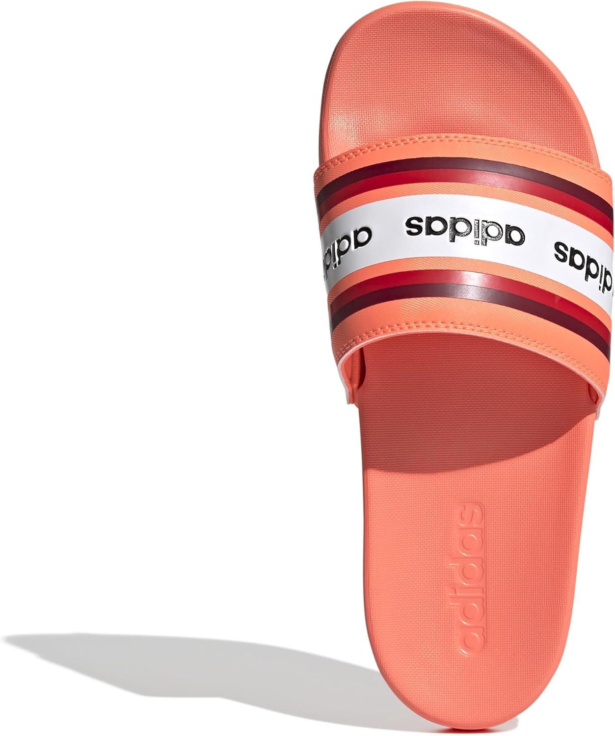 image:imageadidas Womens Adilette Comfort Slide SandalSignal Coral Collegiate Burgundy Ftwr White