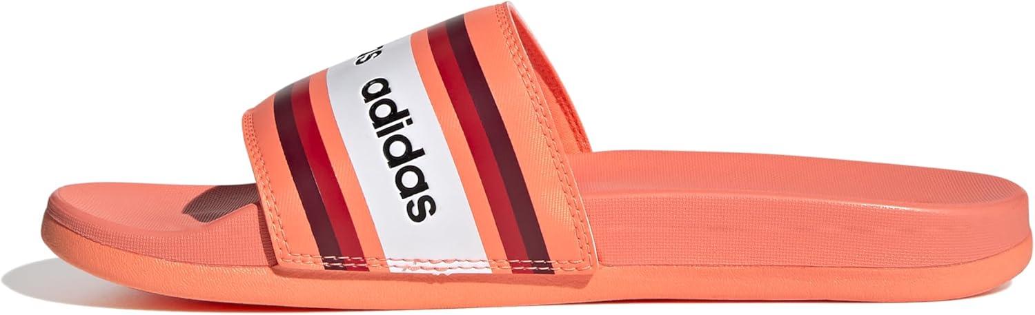 image:imageadidas Womens Adilette Comfort Slide SandalSignal Coral Collegiate Burgundy Ftwr White