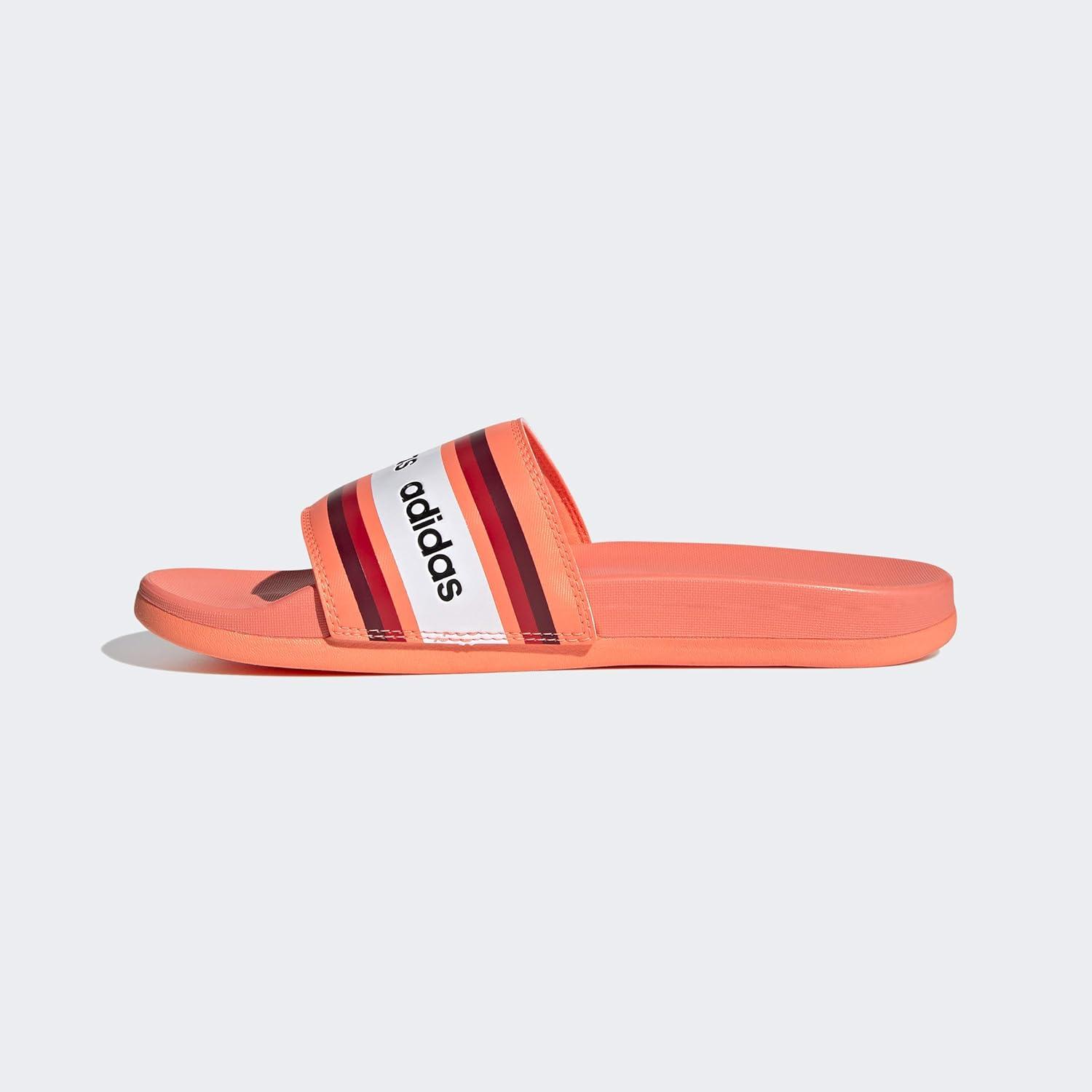 image:imageadidas Womens Adilette Comfort Slide SandalSignal CoralBurgundyWhite