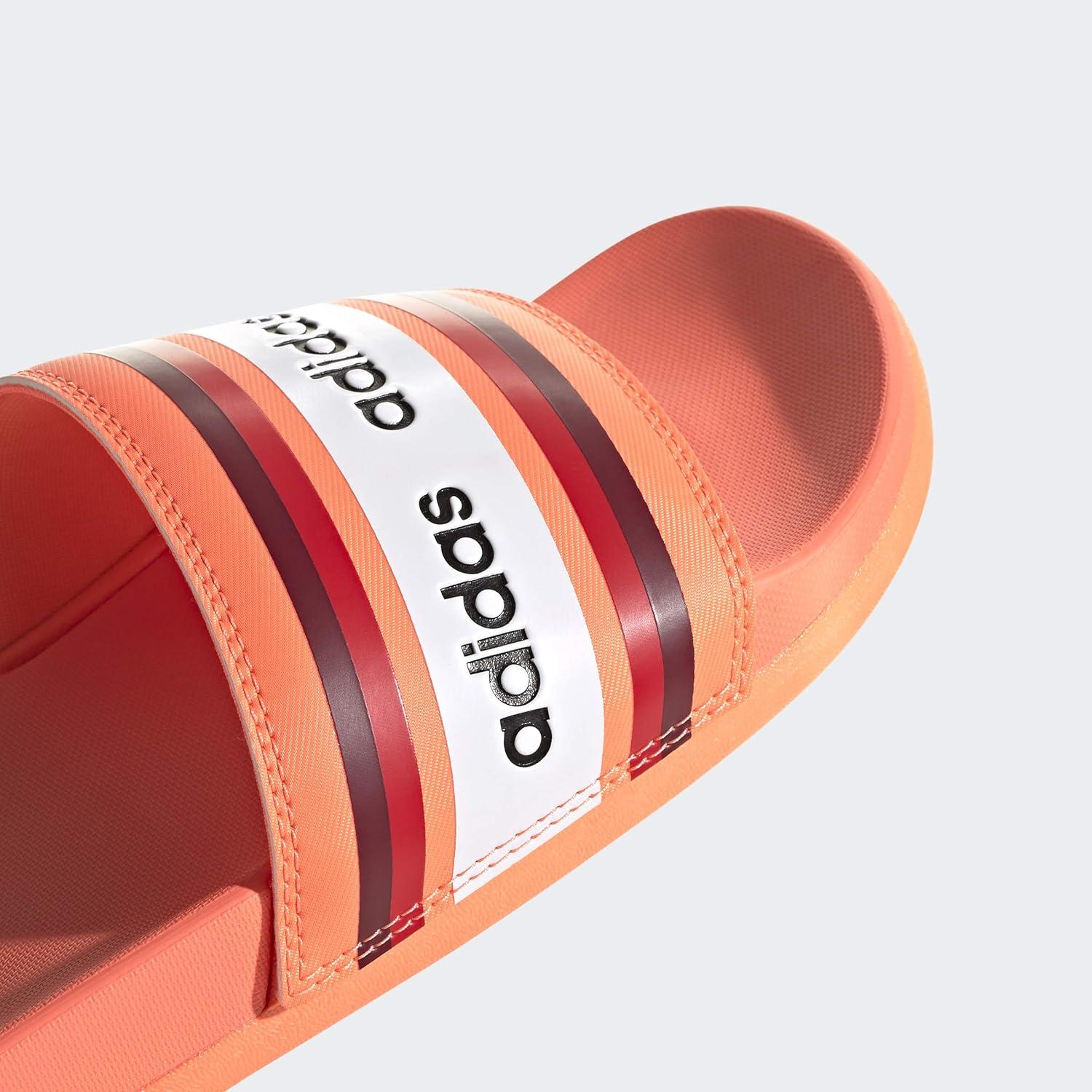 image:imageadidas Womens Adilette Comfort Slide SandalSignal CoralBurgundyWhite