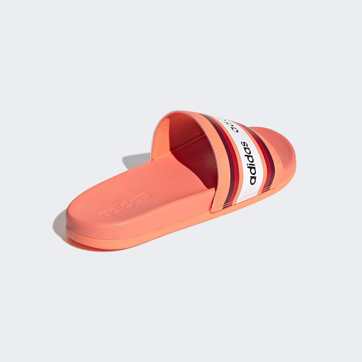 image:imageadidas Womens Adilette Comfort Slide SandalSignal CoralBurgundyWhite