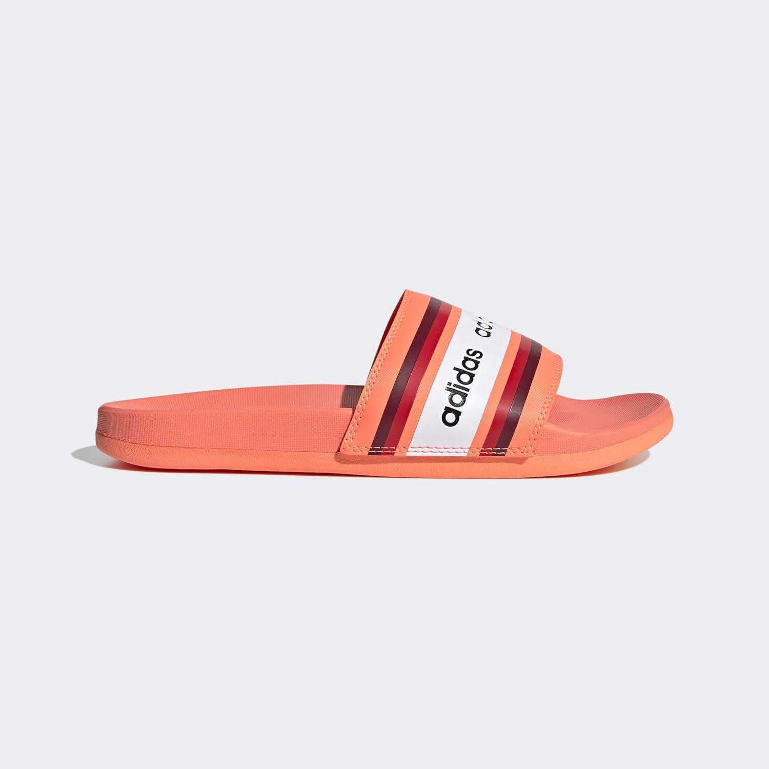 image:imageadidas Womens Adilette Comfort Slide SandalSignal CoralBurgundyWhite