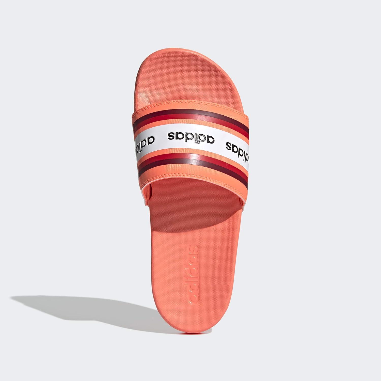 image:imageadidas Womens Adilette Comfort Slide SandalSignal CoralBurgundyWhite