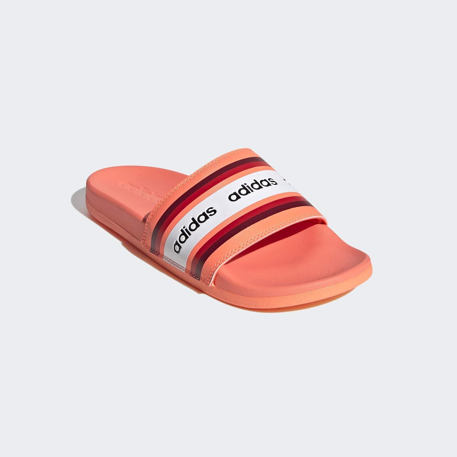 image:imageadidas Womens Adilette Comfort Slide SandalSignal CoralBurgundyWhite