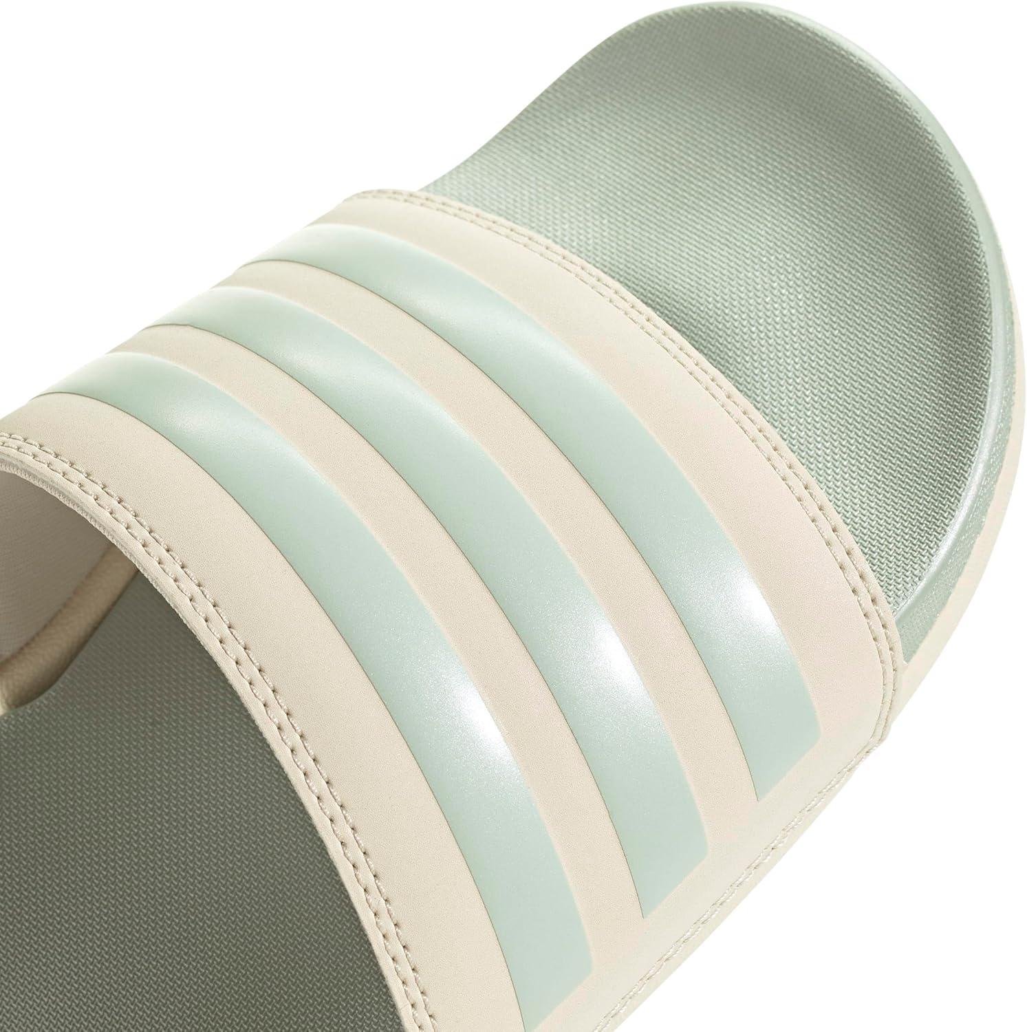 image:imageadidas Womens Adilette Comfort Slide SandalWonder WhiteLinen Green MetLinen Green Met