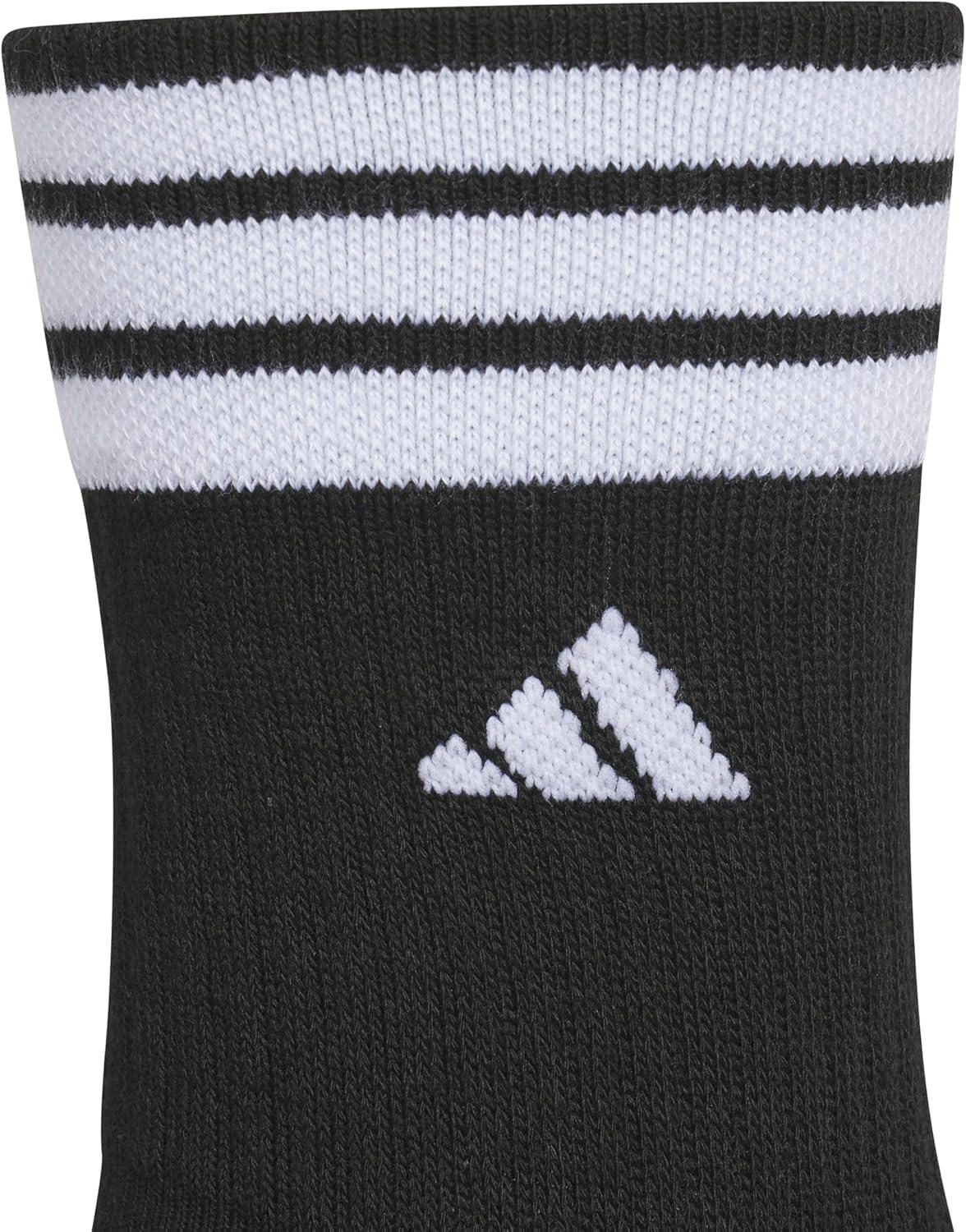 image:imageadidas womens Cushioned Crew Socks 3 Pairs Durable amp ComfortableBlackWhite3stripe4