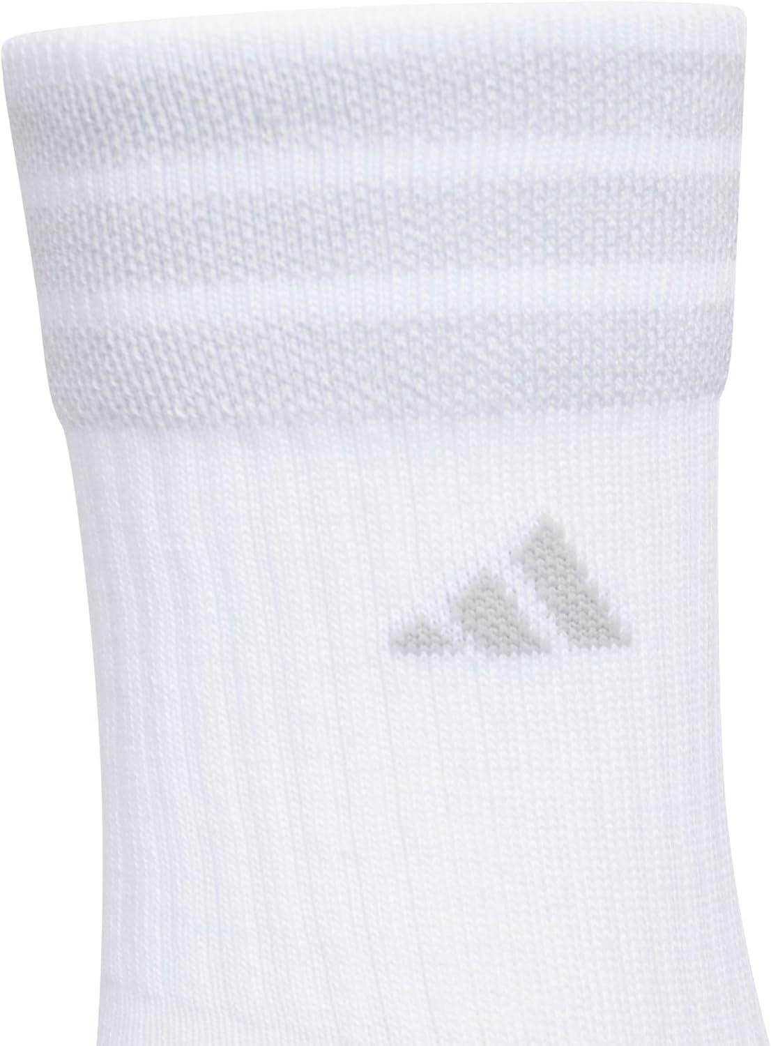 image:imageadidas womens Cushioned Crew Socks 3 Pairs Durable amp ComfortableWhite3stripe4