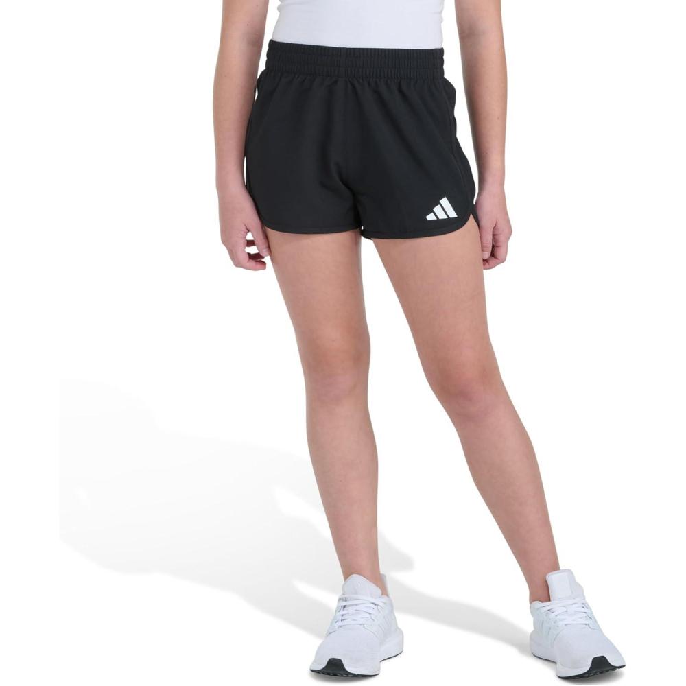image:imageAdidas Girls Elastic Waistband Retro Woven ShortsBlack