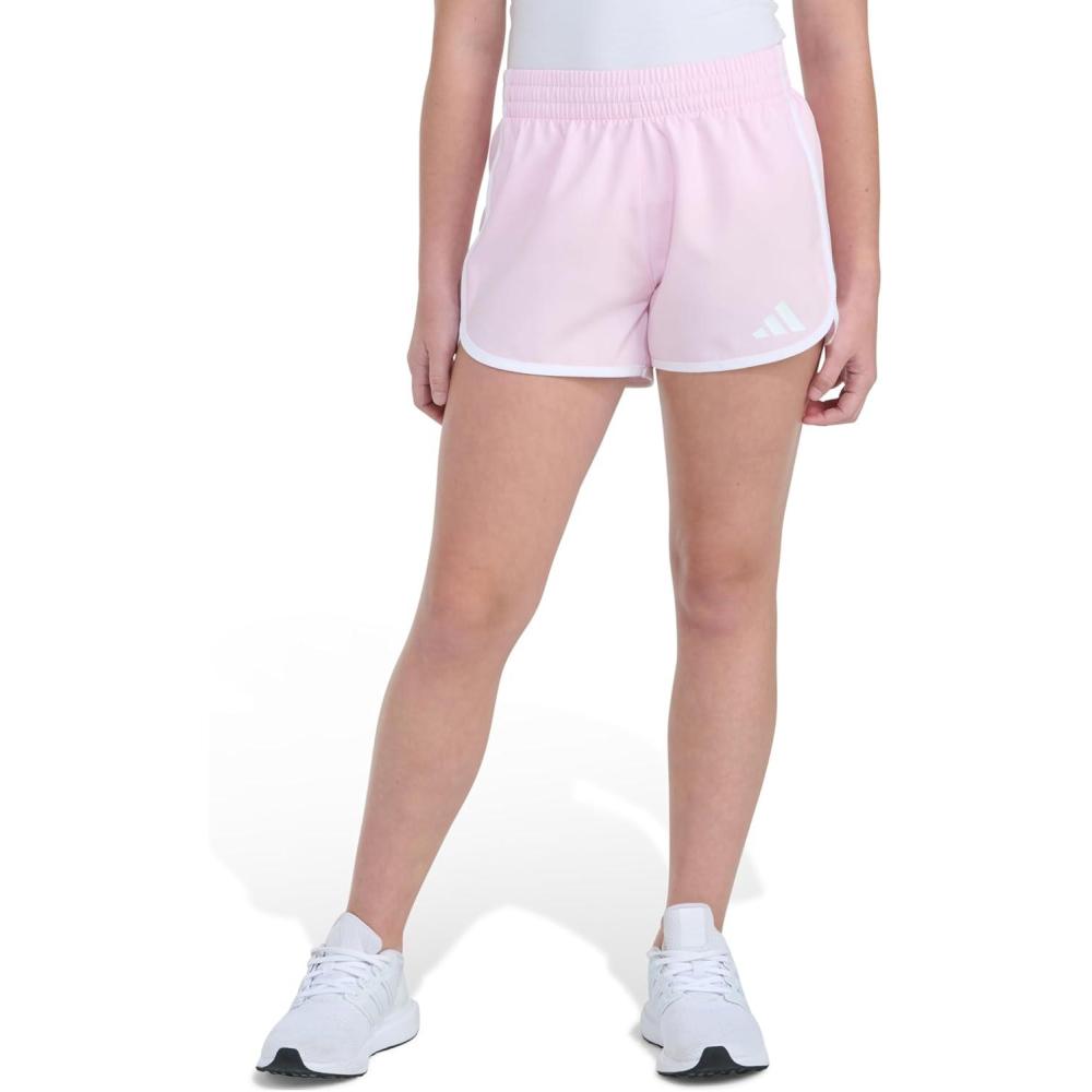 image:imageAdidas Girls Elastic Waistband Retro Woven ShortsClear Pink