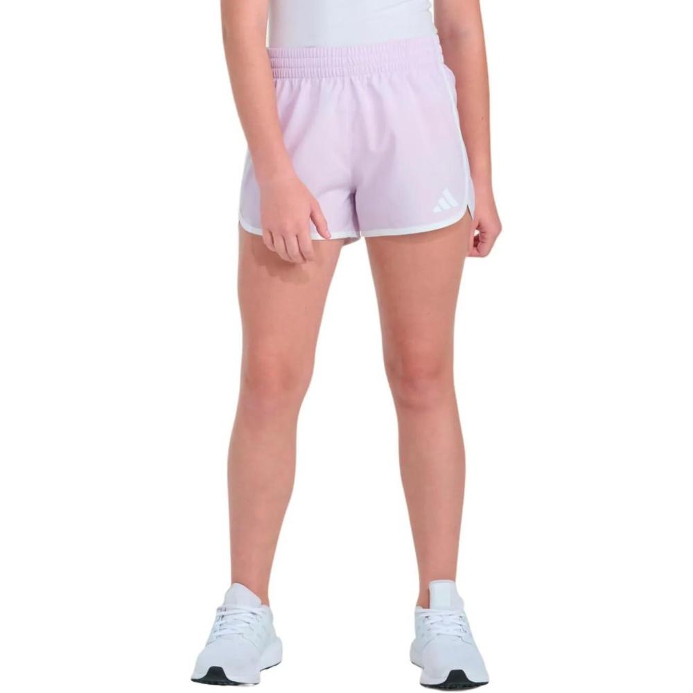 image:imageAdidas Girls Elastic Waistband Retro Woven ShortsIce Lavender