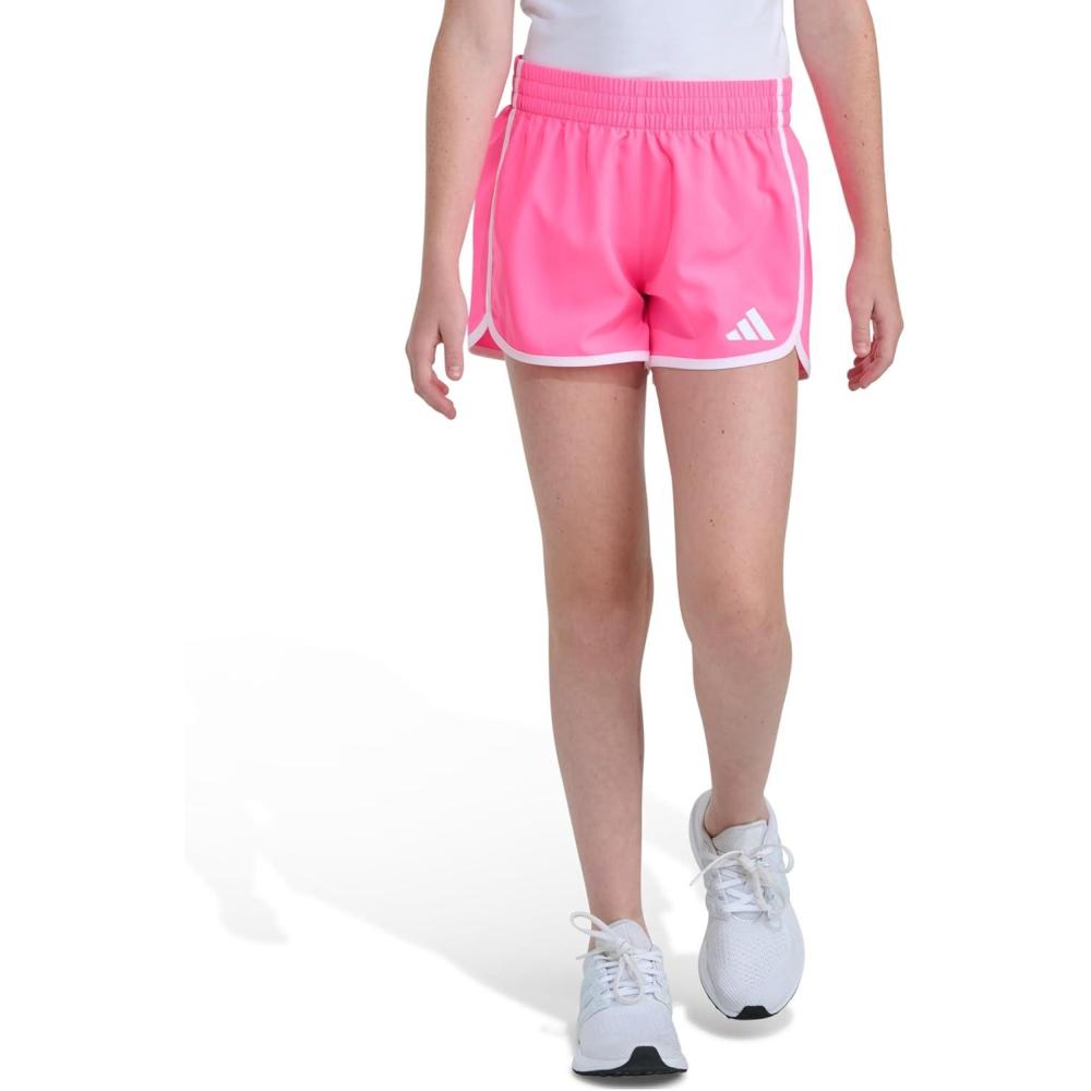 image:imageAdidas Girls Elastic Waistband Retro Woven ShortsLucid Pink