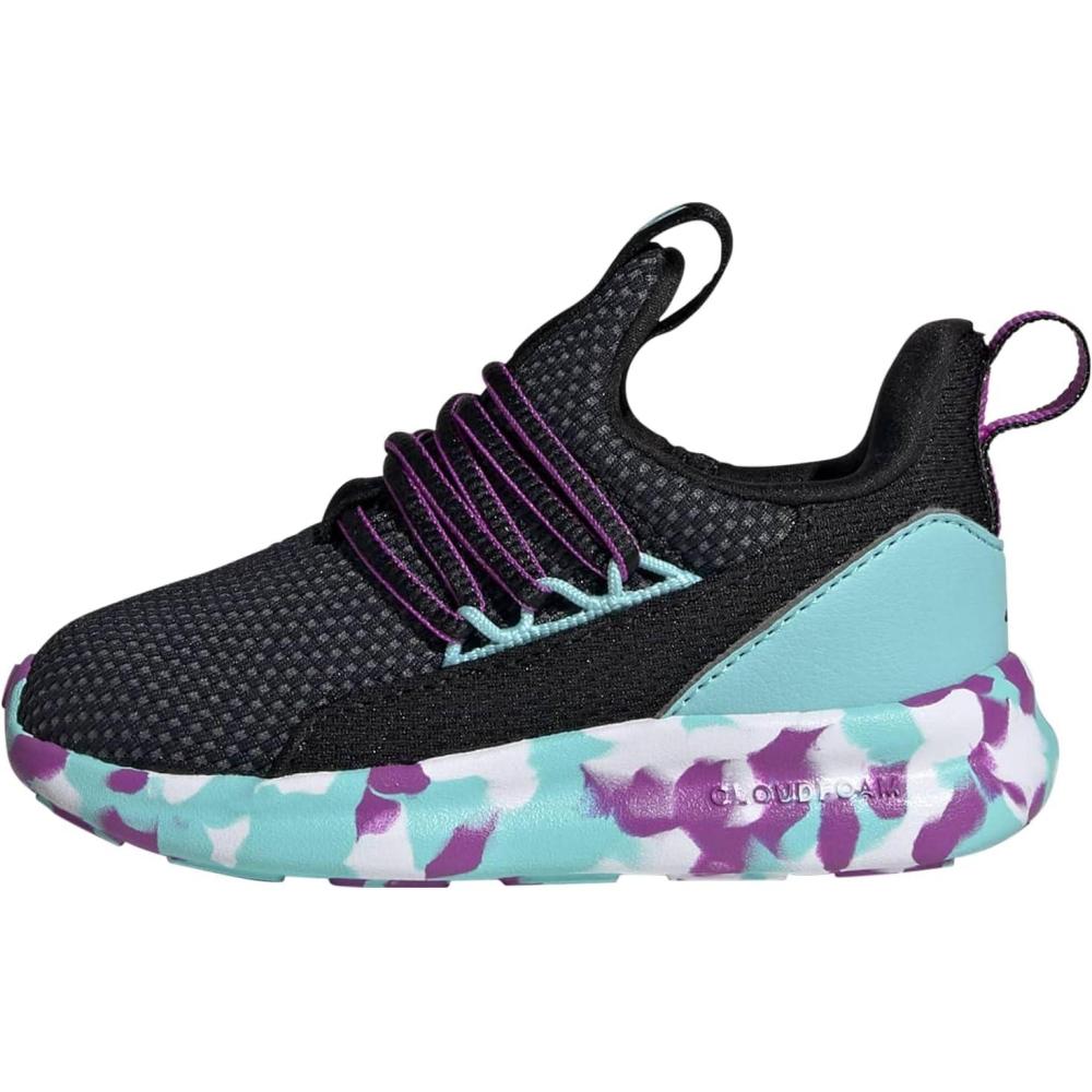 image:imageAdidas UnisexChild Lite Racer Adapt 70 SneakerBlackPurple BurstFlash Aqua