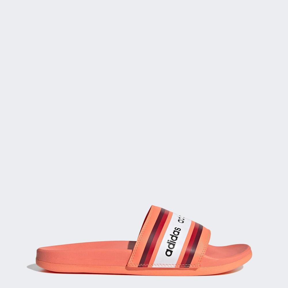 image:imageadidas Womens Adilette Comfort Slide SandalSignal CoralBurgundyWhite