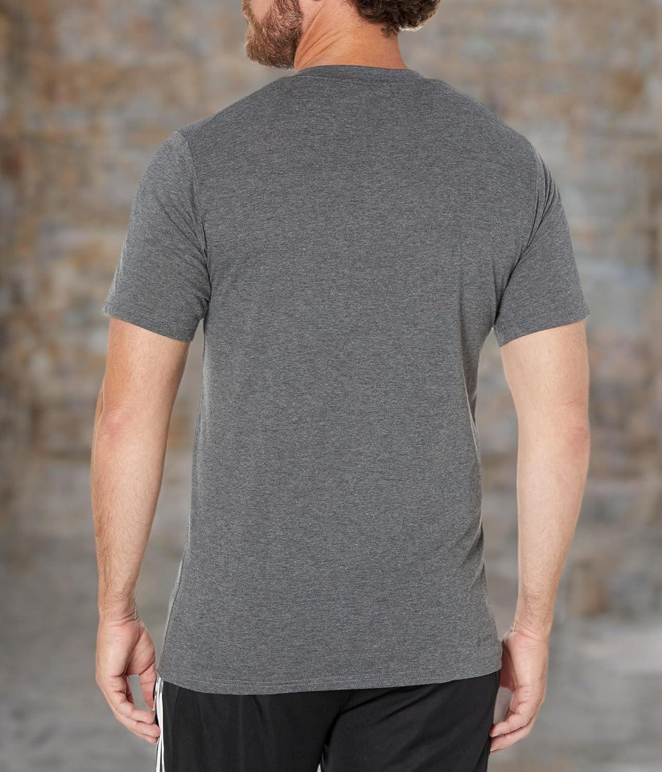 image:imageadidas Mens Essentials Feelready Training TShirtDark Grey HeatherWhiteBlack