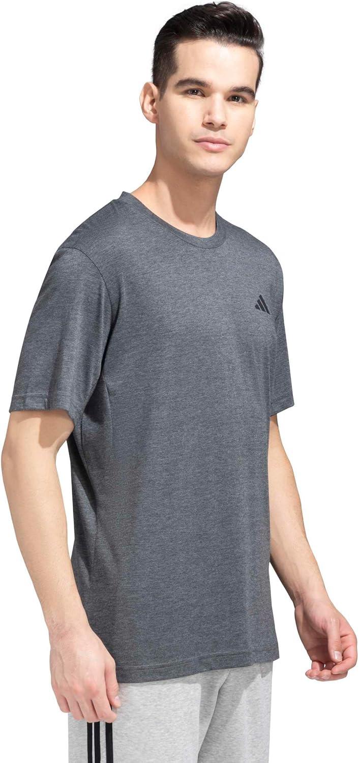 image:imageadidas Mens Essentials Feelready Training TShirtDark Grey HeatherWhiteBlack