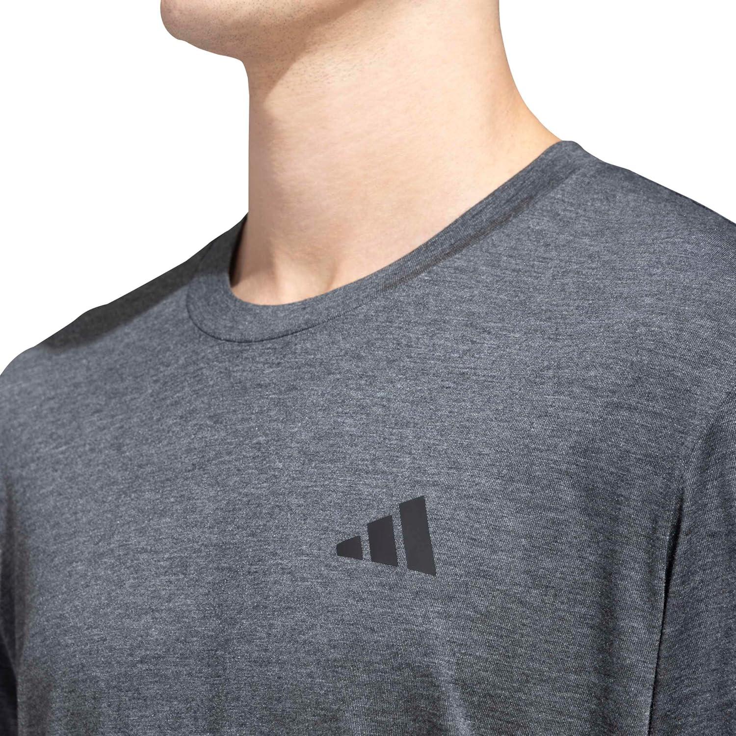 image:imageadidas Mens Essentials Feelready Training TShirtDark Grey HeatherWhiteBlack