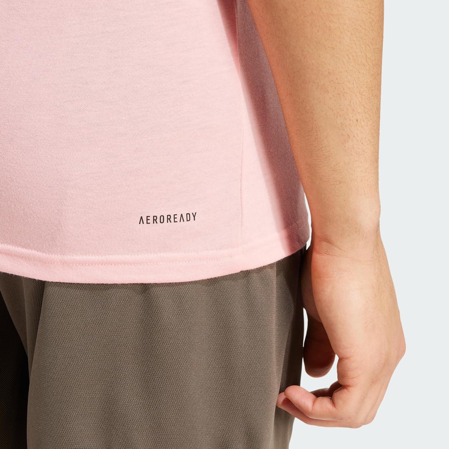 image:imageadidas Mens Essentials Feelready Training TShirtSemi Pink SparkBlack