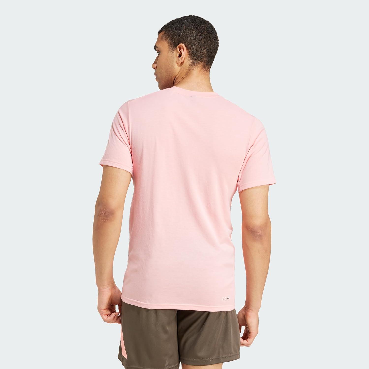 image:imageadidas Mens Essentials Feelready Training TShirtSemi Pink SparkBlack