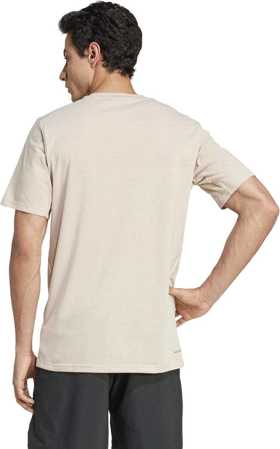 image:imageadidas Mens Essentials Feelready Training TShirtWonder BeigeBlack