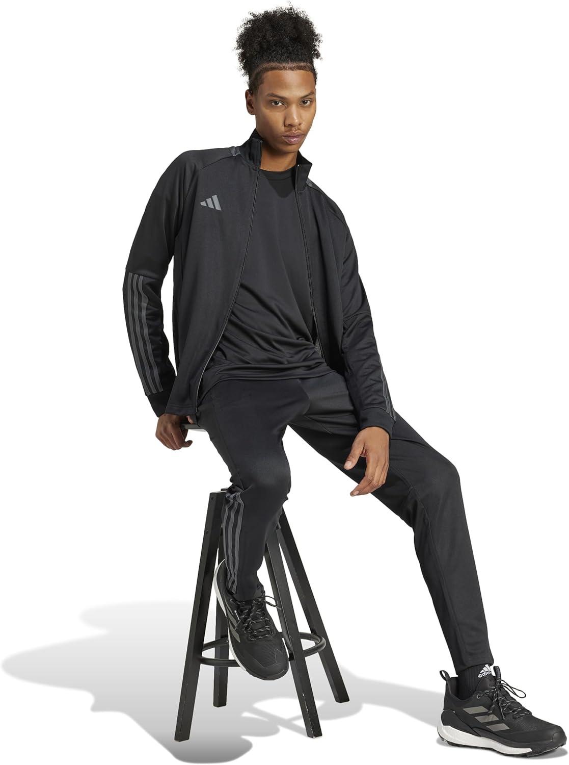 image:imageadidas Mens Sereno Cut 3Stripes Slim Track JacketBlackGrey