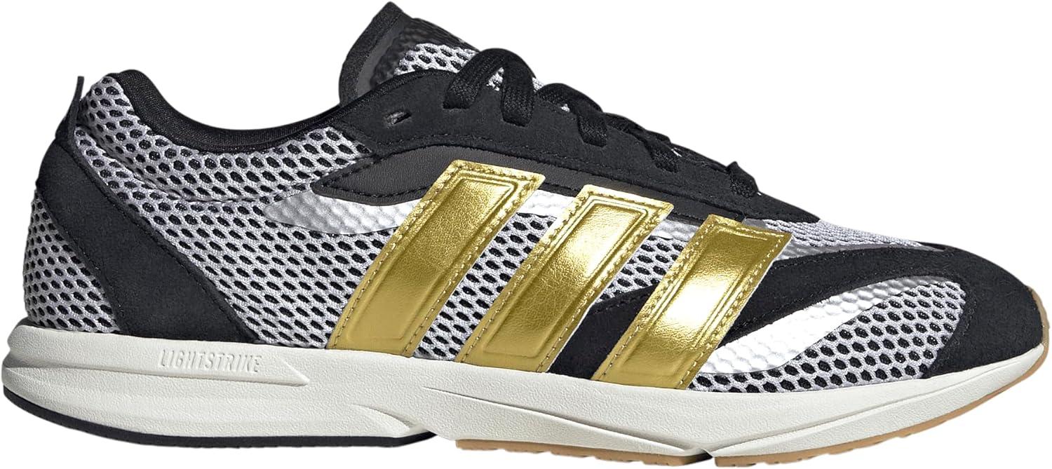 image:imageadidas Womens Lightblaze Lp Lace Up Sneakers Shoes Casual GreyBlackGold MetallicSilver Metallic