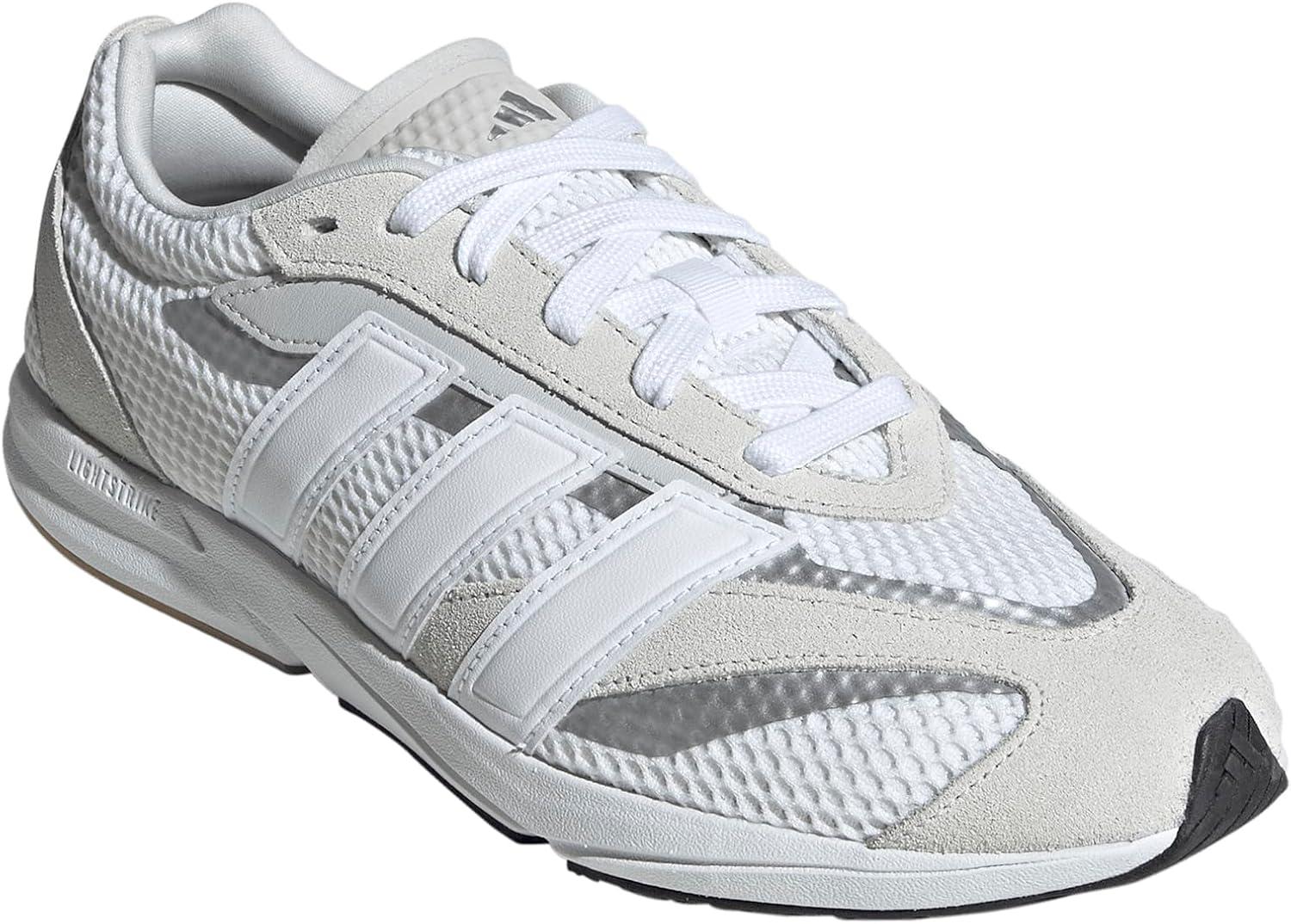 image:imageadidas Womens Lightblaze Lp Lace Up Sneakers Shoes Casual GreyGreyWhiteSilver Metallic