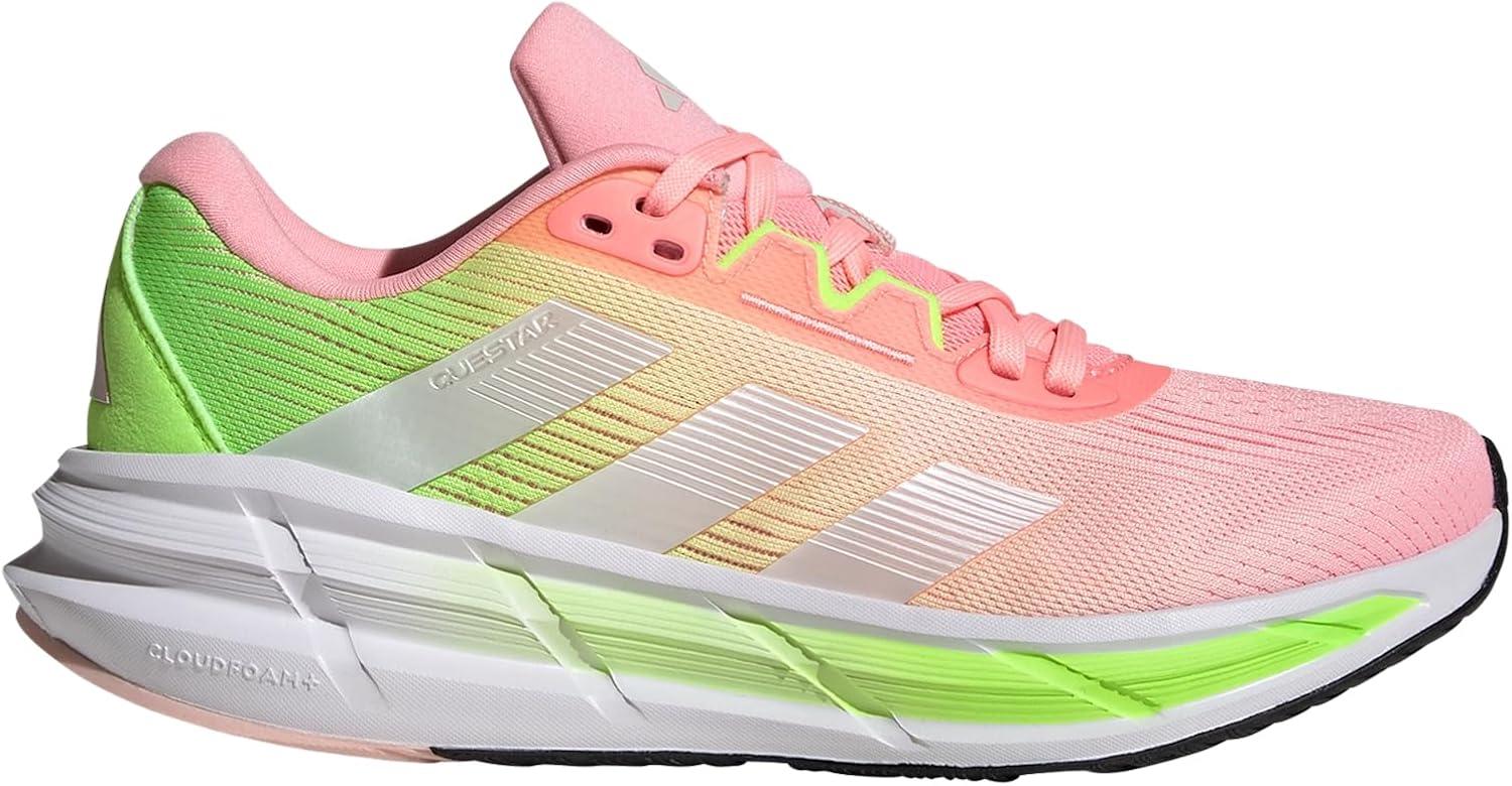 image:imageadidas Womens Questar 3 Running ShoesPink Spark Halo Silver Lucid Lemon