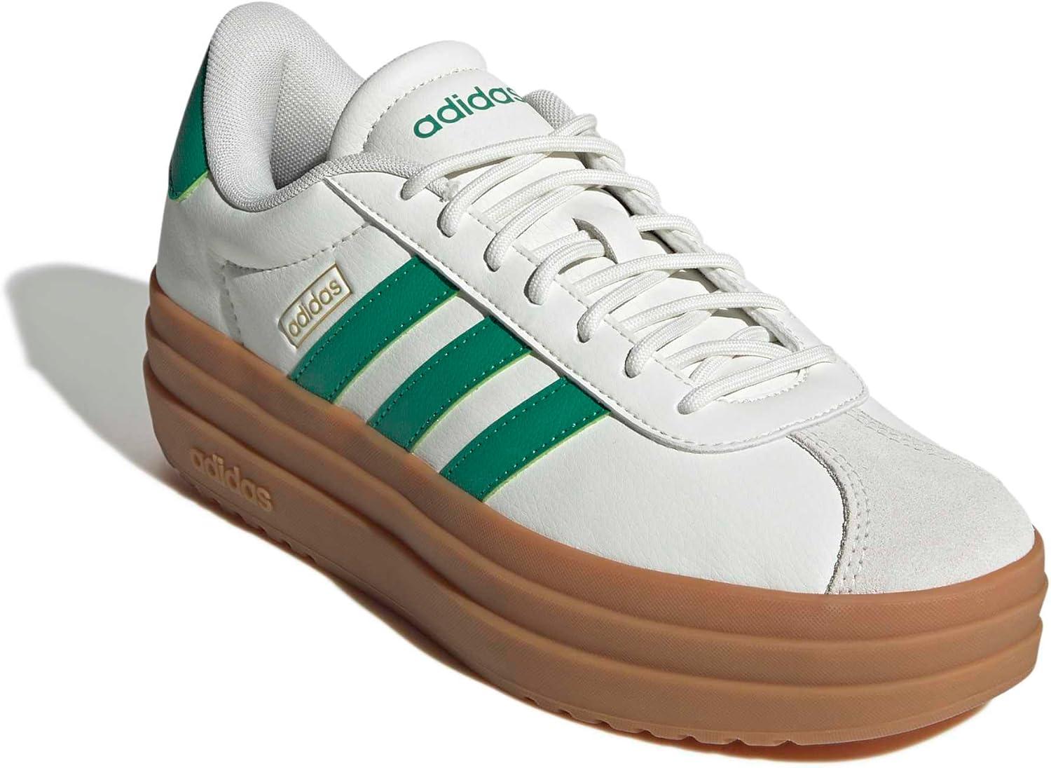 image:imageadidas Womens Vl Court Bold SneakerWhiteCourt GreenGold Metallic