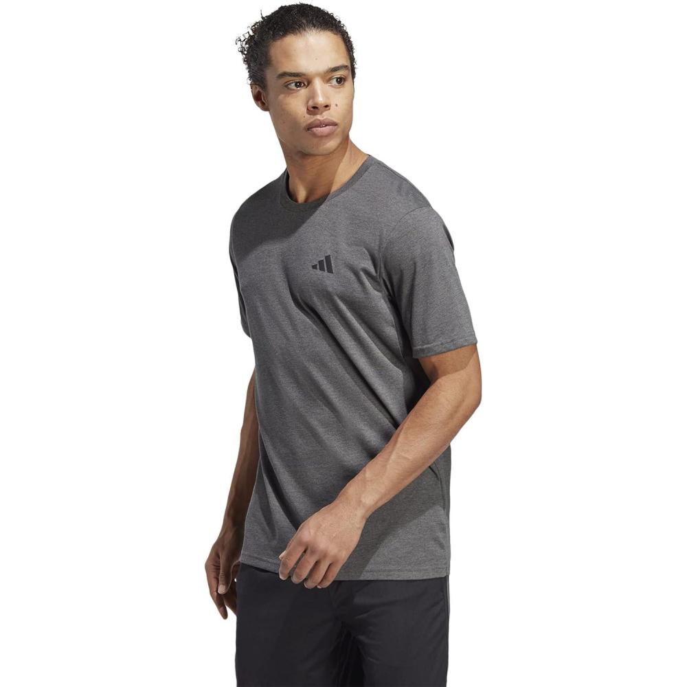 image:imageadidas Mens Essentials Feelready Training TShirtSilver PebbleBlackBlack