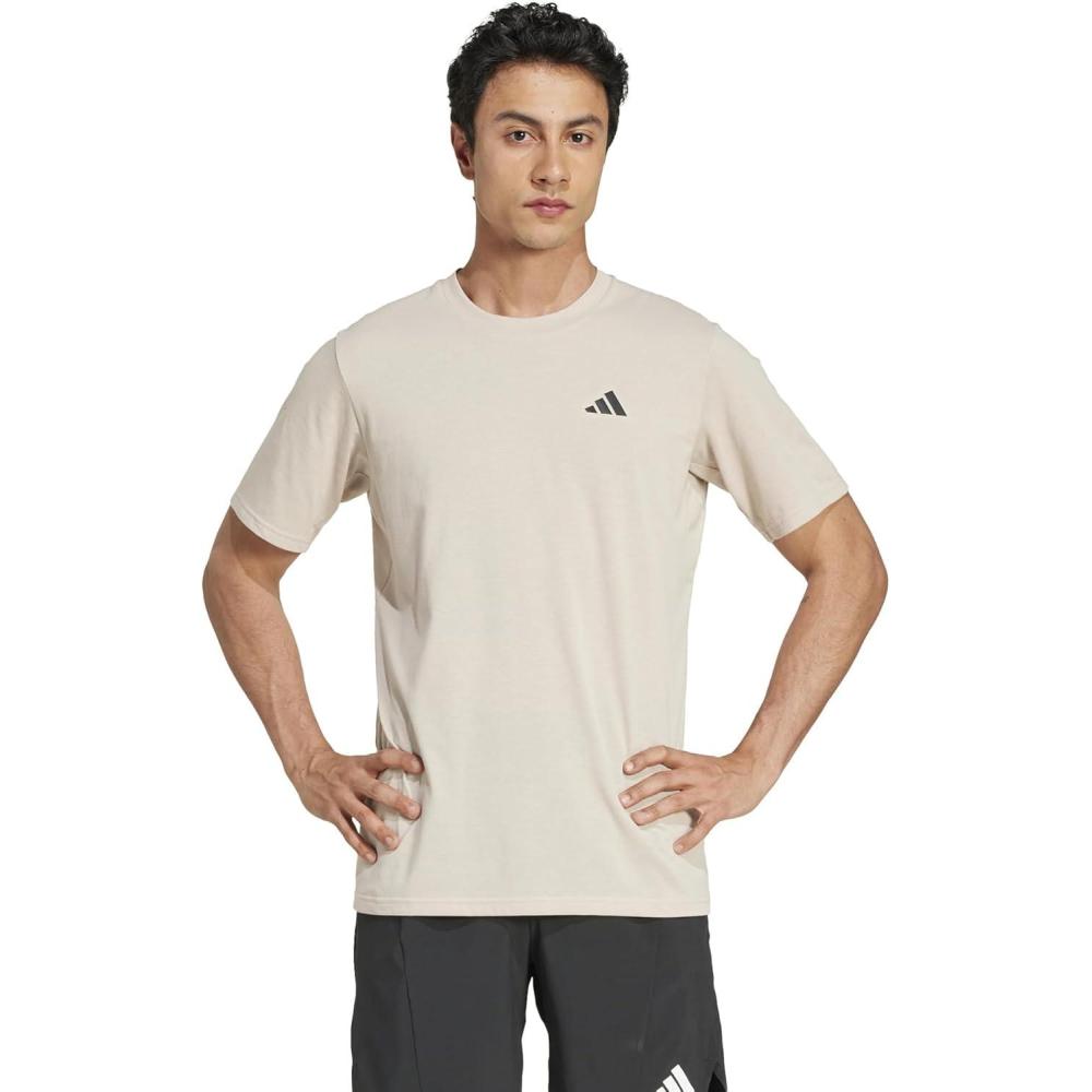 image:imageadidas Mens Essentials Feelready Training TShirtWonder BeigeBlack