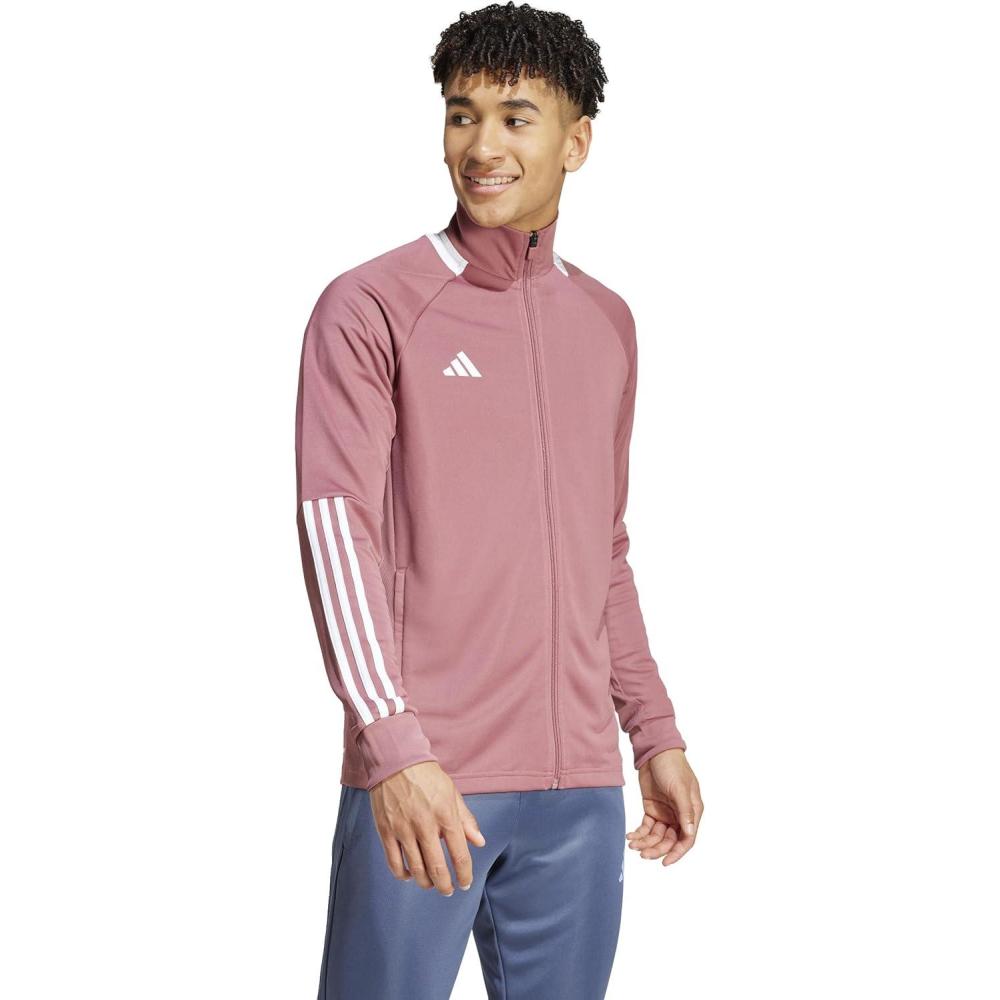 image:imageadidas Mens Sereno Cut 3Stripes Slim Track JacketPreloved CrimsonWhite